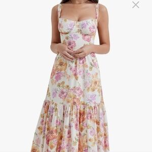 Elia Floral Stretch Cotton Blend Corset SundressHOUSE OF CB